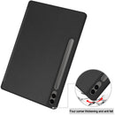 Samsung Galaxy Tab S10 Plus PU Leather Case with Pen Holder [Black]