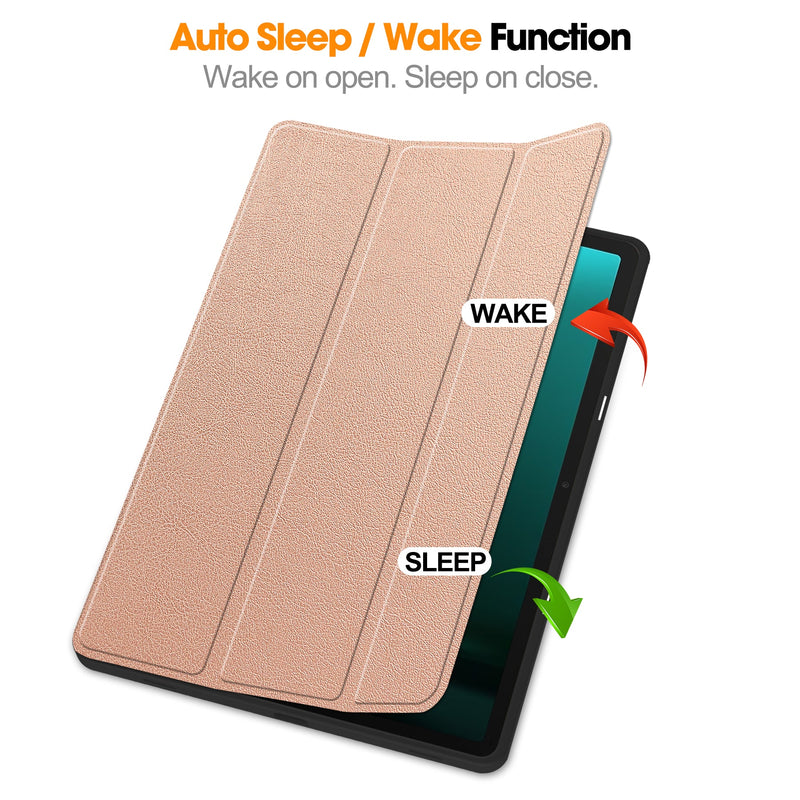 Samsung Galaxy Tab S10 Plus PU Leather Case with Pen Holder [RoseGold]