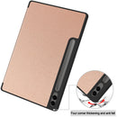 Samsung Galaxy Tab S10 Plus PU Leather Case with Pen Holder [RoseGold]