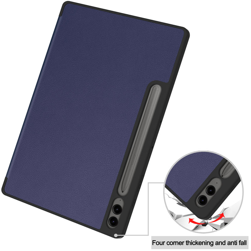 Samsung Galaxy Tab S10 Plus PU Leather Case with Pen Holder [Navy]