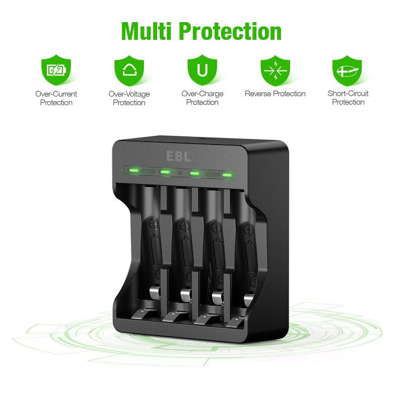 4 Pack 1.5V 1200mWh Rechargeable Lithium Li-ion AAA