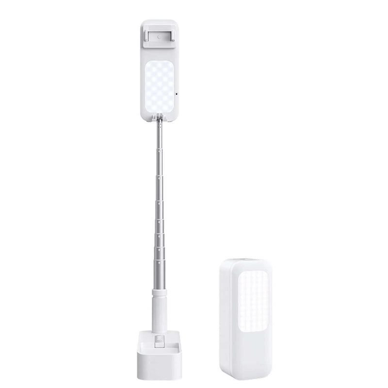 Portable Phone Holder Selfie Stick with Light Desk LED Fill Lights Rechargeable
