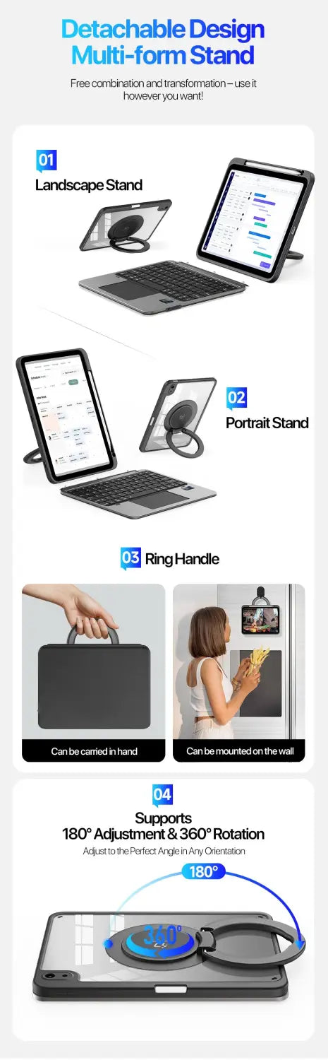 iPad 10th / A16 (2025) Detachable Keyboard with Touchpad
