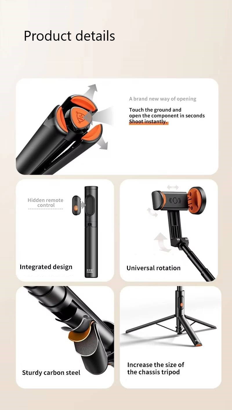 Portable One-Click Pop-Up Selfie Stick Tripod