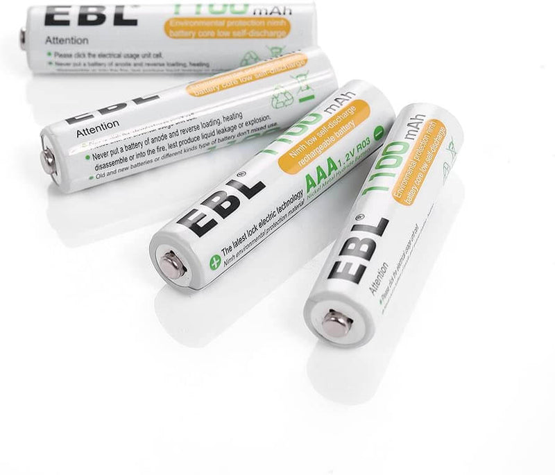 High Power AAA Rechargeable Battery Batteries 1.2V 1100mAh Ni-MH 4 Pack