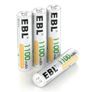 High Power AAA Rechargeable Battery Batteries 1.2V 1100mAh Ni-MH 4 Pack
