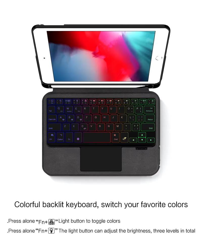 Slim iPad Mini 4/5 Keyboard with Trackpad Stand Cover