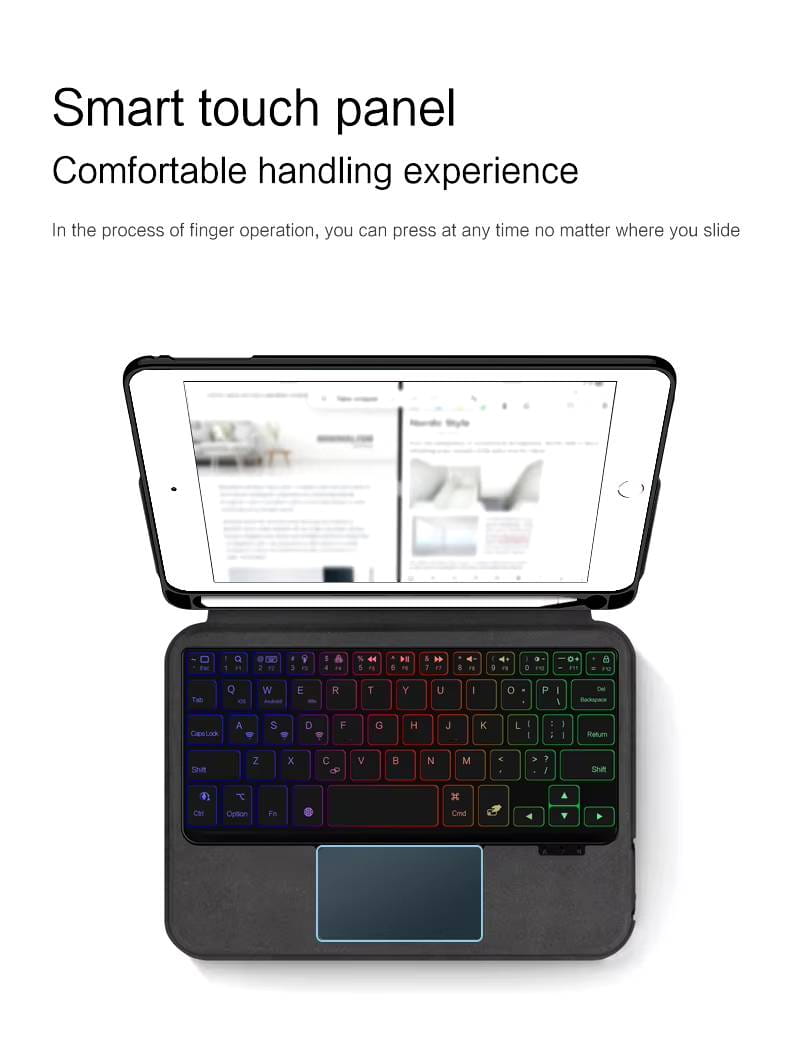 Slim iPad Mini 4/5 Keyboard with Trackpad Stand Cover