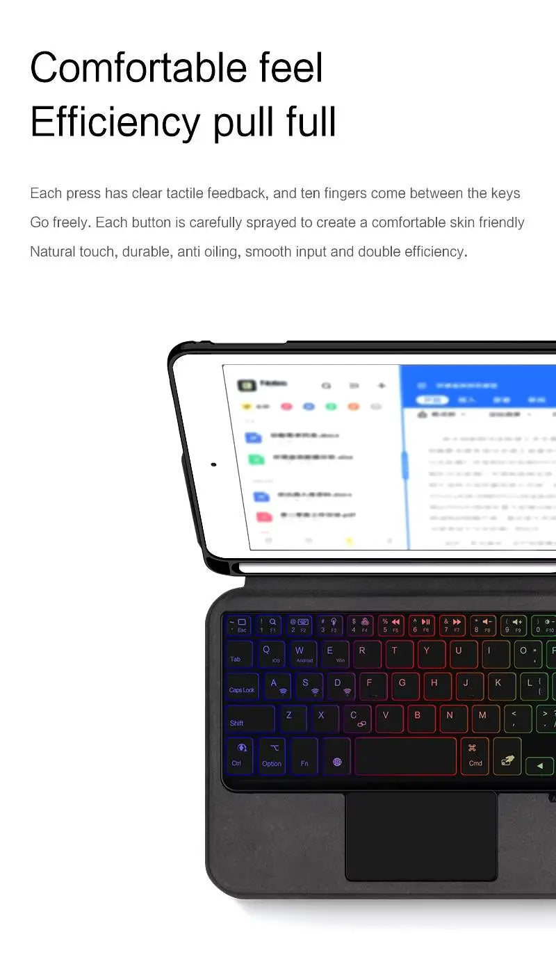 Slim iPad Mini 4/5 Keyboard with Trackpad Stand Cover