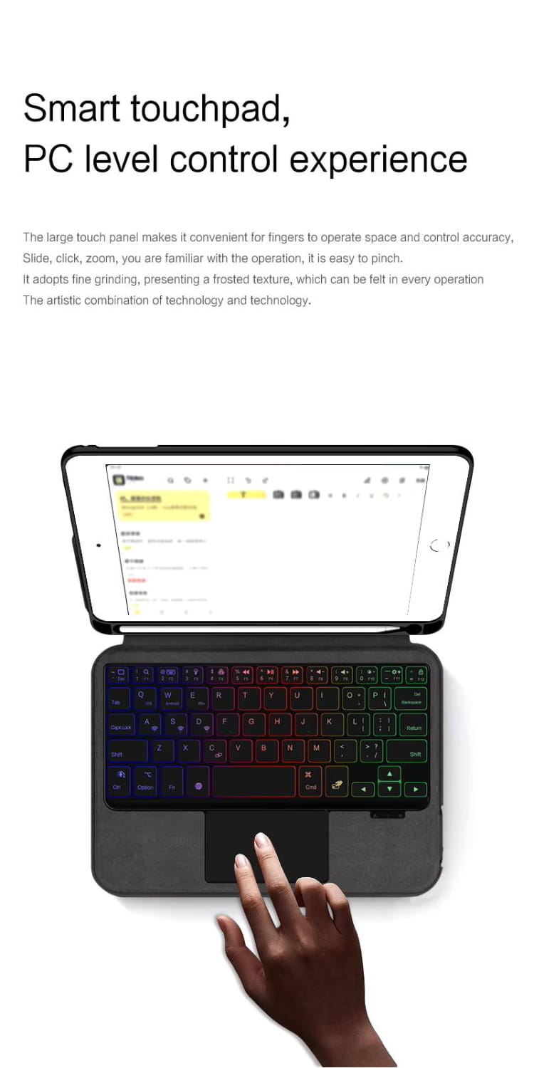 Slim iPad Mini 4/5 Keyboard with Trackpad Stand Cover