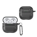 Apple AirPods 4 Carbon Firbre Case with Carabiner - Black 1