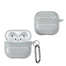 Apple AirPods 4 Carbon Firbre Case with Carabiner - Grey 1