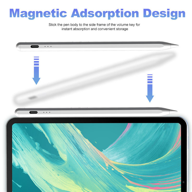 Premium Magnetic Stylus Pen for iPad with Palm Rejection, Tilt Sensitivity