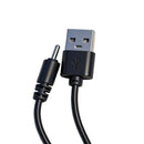 Barrel Jack Power Cable - 2.0mm x 0.6mm charger (Black) 1m 1