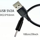 Barrel Jack Power Cable - 2mm x 0.6mm charger (Black) 1m 2