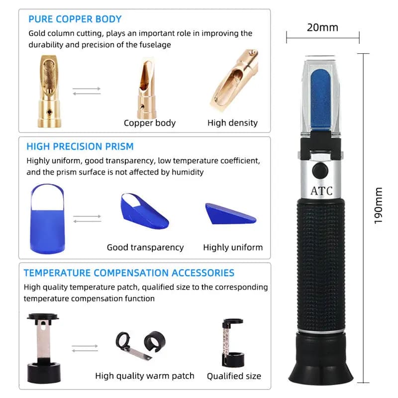 Refractometer - Sugar & Alcohol Dual Measure Refractometer