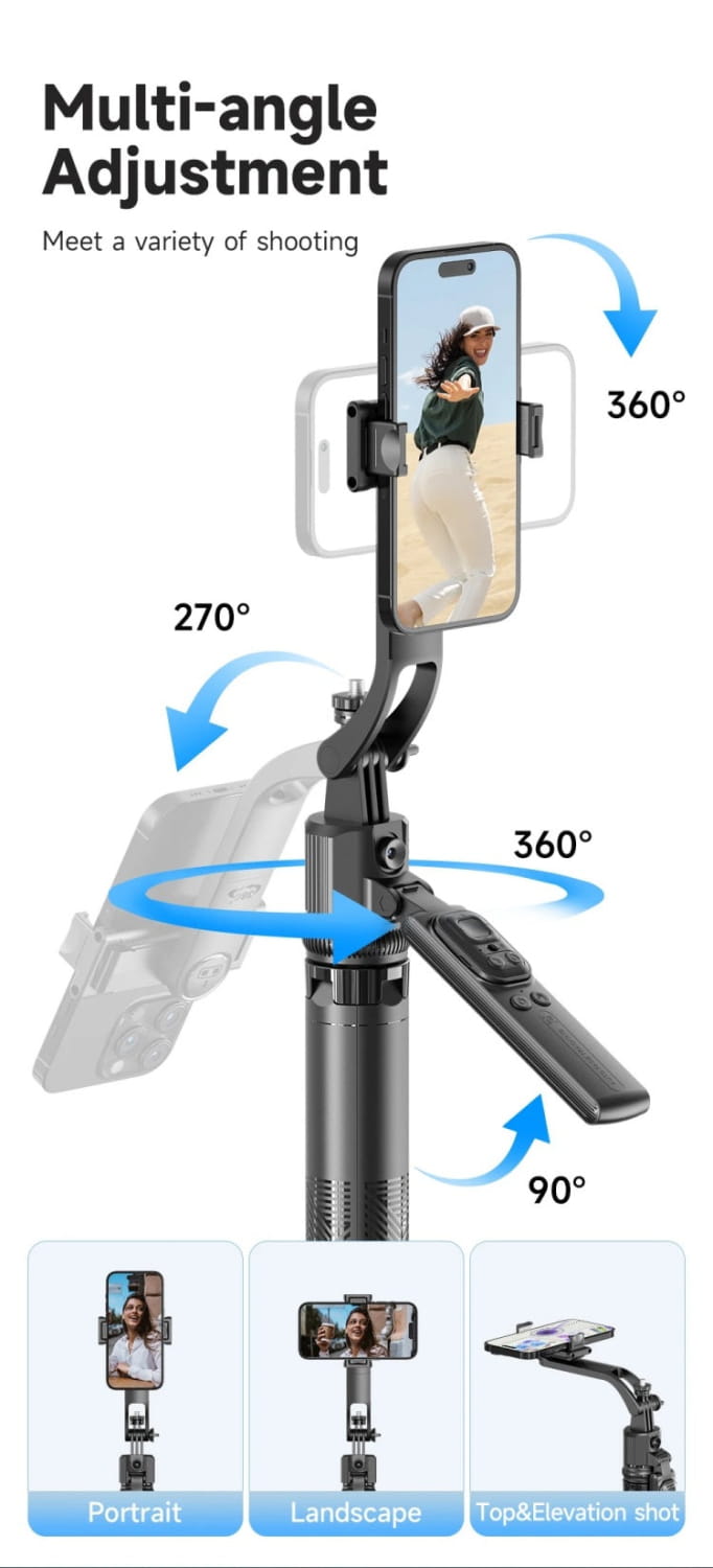 Smart Selfie Stick 360 Rotate Auto Face Tracking