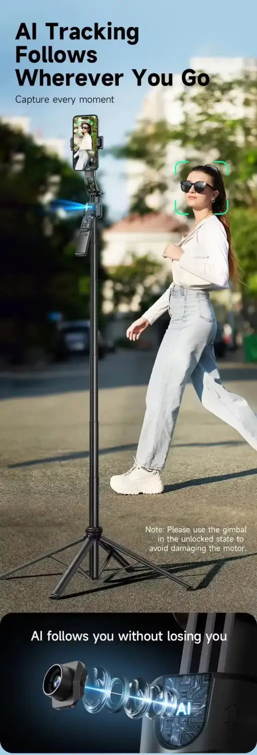 Smart Selfie Stick 360 Rotate Auto Face Tracking