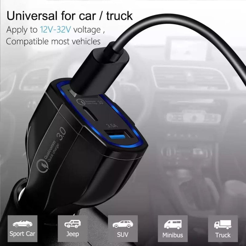 Car Charger (USB & Type C) Electronics Accessories