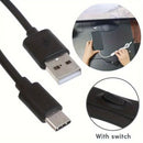 Charger Cable With Switch (USB to Type C) - 1m (Black) 2