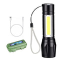 COB LED Mini Flashlight Torch Zoom 1
