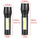 COB LED Mini Flashlight Torch Zoom 2