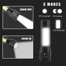 COB LED Mini Flashlight Torch Zoom 6