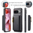 DG.MING Magnetic Wallet Case with Zipper Pocket for Pixel