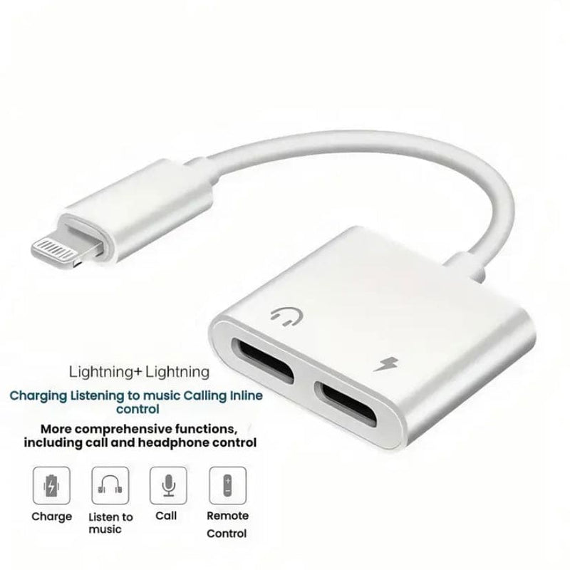 Double Lightning Y Cable Adapter Electronics Accessories