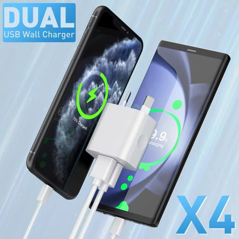 Dual USB Power Adapter Wall Plug (NZ / AUS)