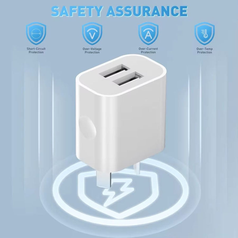 Dual USB Power Adapter Wall Plug (NZ / AUS)