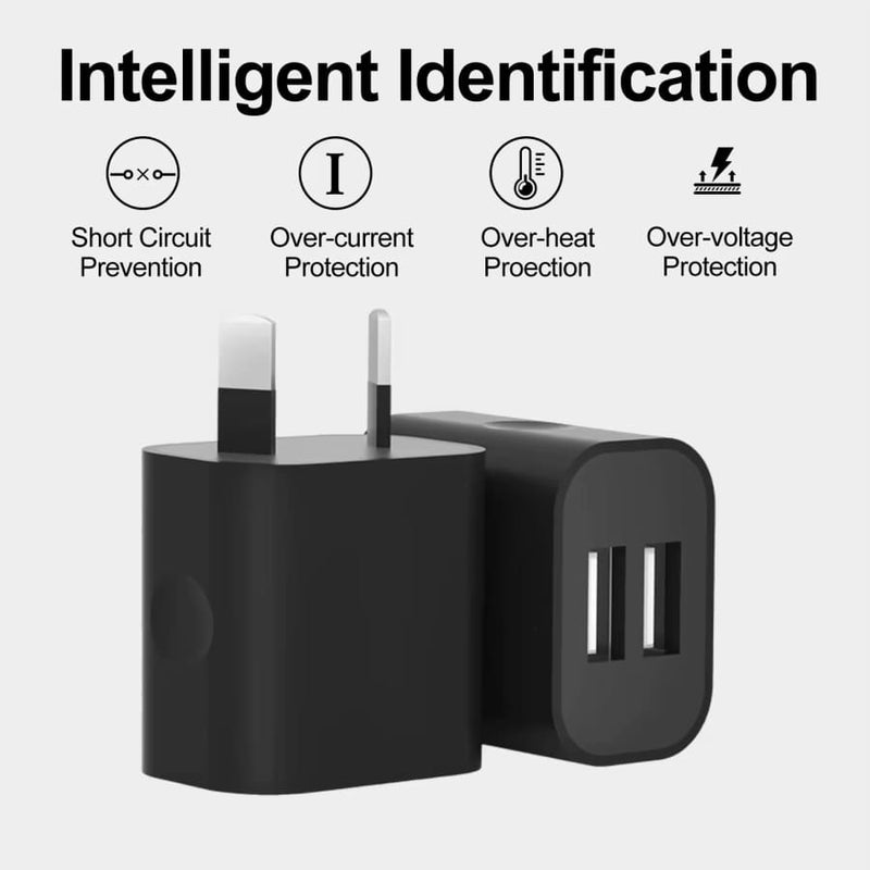 Dual USB Power Adapter Wall Plug (NZ / AUS)