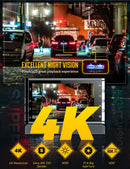 4K Dash Cam Front 3 Inch HD LCD Screen