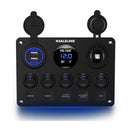 5 Gang ON-OFF Toggle Switch Control Panel 2 USB Charger 12V for Car
