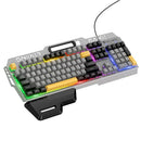 Ergonomic Wired Gaming Keyboard with RGB Rainbow Light &
