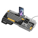 Ergonomic Wired Gaming Keyboard with RGB Rainbow Light &