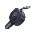 Fast Charging Car Charger USB-C Port + USB-C Retractable