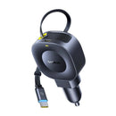 Fast Charging Car Charger USB-C Port + USB-C Retractable