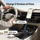 Fast Charging Car Charger USB-C Port + USB-C Retractable