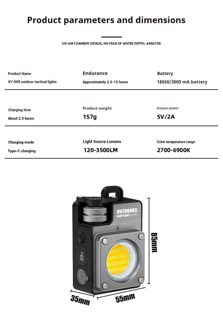 Multi-Functional Camping Light COB 3500 Lm Portable