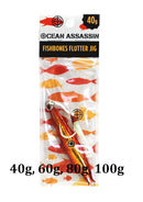 Ocean Assassin Fishbones Flutter Jig - Orange