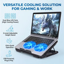Gaming Laptop Cooling Pad with Dual Silent Fans &