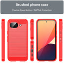 Google Pixel 10a Carbon Fibre TPU Case Slim Shockproof Cover Red