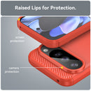 Google Pixel 10 Pro Carbon Fibre TPU Case Slim Shockproof Cover Red