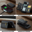 DG.MING Magnetic Wallet Case with Zipper Pocket for Pixel 10 Pro [Black]