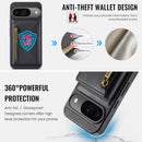 DG.MING Magnetic Wallet Case with Zipper Pocket for Pixel 10 [Black]