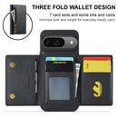 DG.MING Magnetic Wallet Case with Zipper Pocket for Pixel 10 Pro [Black]