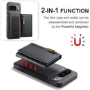 DG.MING Magnetic Wallet Case with Zipper Pocket for Pixel 10 [Black]
