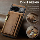 DG.MING Detachable Magnetic Wallet Case with Zipper Pocket for Pixel 10 Pro [Brown]