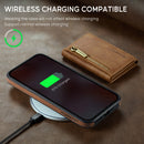 DG.MING Detachable Magnetic Wallet Case with Zipper Pocket for Pixel 10 Pro [Brown]